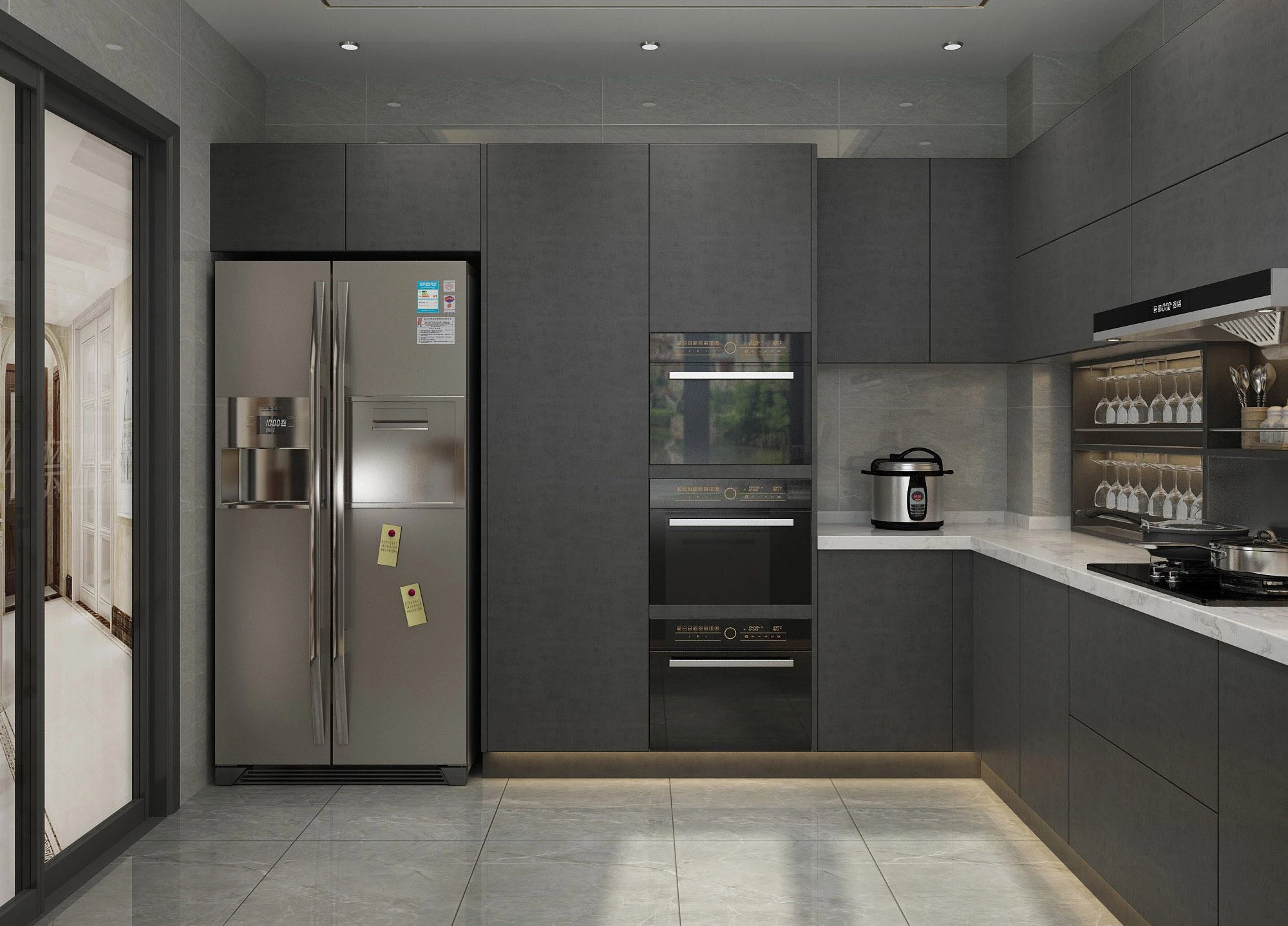 High End Melamine Cabinets factory HM1804 拉手反弹 High End Melamine Cabinets factory HM1804 拉手反弹