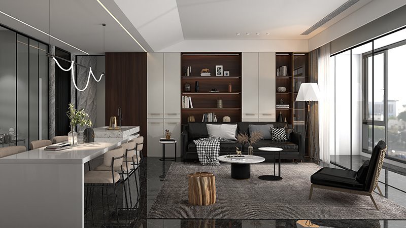 white living room wall unit