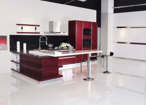 ארונות מטבח לכה אדומים